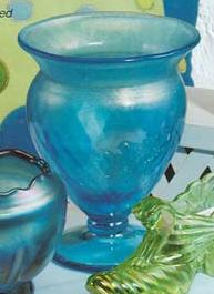 01168KA - 6" Celesta Blue Footed Vase
