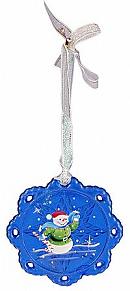01714WL-Cobalt Ornament "Snowman Frolic" (click picture/ full details)