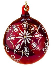 01804DD - 4-1/2'' Ornament in Ruby<br> <b>Kim Barley design