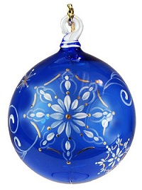01804ED - 4-1/2'' Ornament in Cobalt<br><b>  Michelle Kibbe design