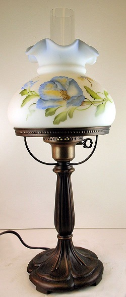 02141ON - 20-1/2'' Student Lamp in Opal Satin