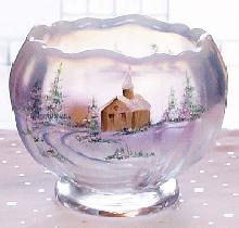 02759LO  - 3-1/2'' Aurora Rose Bowl, Winter Aura on French Opalescent