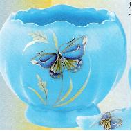 02759RH-3 1/2"Aurora,Sky Blue Rose Bowl(click on picture/full description)