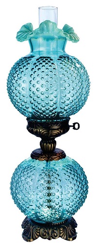 03303T1 -  23 1/2 " Gone With the Wind Lamp in Robbins Egg Blue Opalescent Hobnail