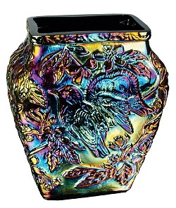 041503Z - 6-1/4'' Lovebirds Vase in Black Carnival