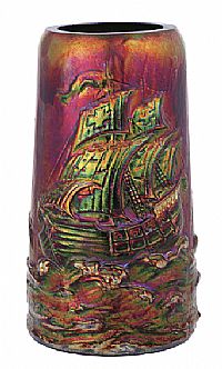 04185KU  - 9'' Cobalt Blue Carnival Mayflower Vase