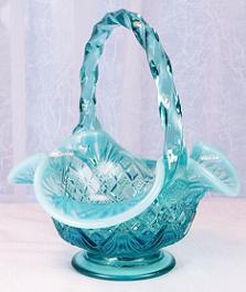 04276T1 - 	7-1/2'' Diamond Fan Basket in Robin's Egg Blue - <b>NEW Color!