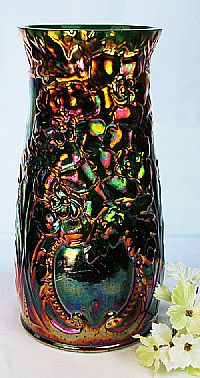 043149E - 12-1/2'' Vase in Marigold Carnival