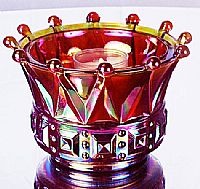 04374RN - 3-1/2'' Crown Candle Bowl Votive in Ruby (Windsor)