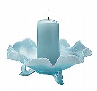 045299N - 10'' dia. Aquamarine Opalescent Leaf Bowl