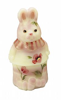 04930XA - 5'' Burmese Handpainted Spring Finery Standing Bunny Box