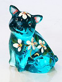 05021U6 - 4'' Pig Figurine in Spring Song on Robin's Egg Blue
