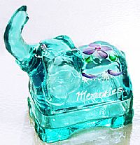 05033N6 - 4'' Elephant Treasure Box, "Memories" in Robin's Egg Blue