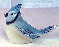 05041C2 -  4'' l. Blue Jay figurine in Opal Satin