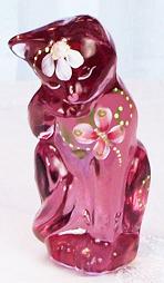 05074VH - 4'' Grooming Cat Figurine in Blush Rose
