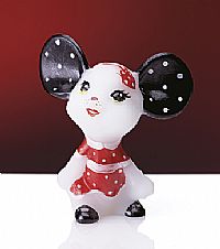 05148BU - 3'' ''Stylin' Stella'' Opal Satin Handpainted Mouse