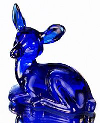 05160KN - 3-1/2'' Fawn figurine in Cobalt