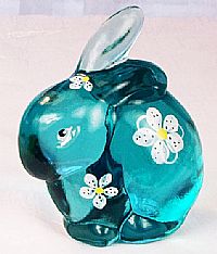 05162UO - 3-1/4'' Bunny Figurine in Robin's Egg Blue-NEW color! (decorated)
