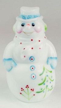 05268PT - 4'' Snowman Figurine in Milk Glass - "Berry"
