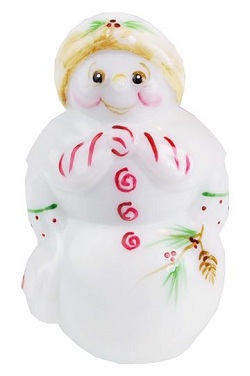 05269PW - 4'' Snowlady figurine in Milk Glass  - "Kandy"<br><b> Kim Barley design