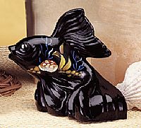 05276HK - 5'' Paradise Collection Black Glass Goldfish