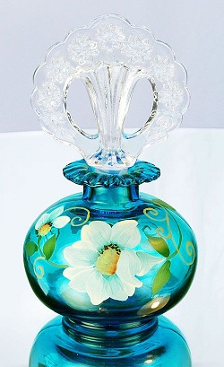 05309ME - 6'' Perfume Bottle in Copper Blue and Crystal