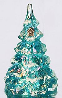 05556NP - 4'' Tree in Robin's Egg Blue with Birdhouse