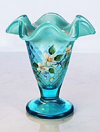 05688U6 - 6-1/1'' Vase in Spring Song on Robin's Egg Blue
