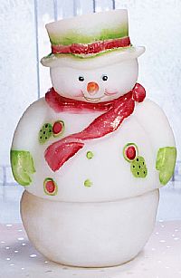 059408H - 7-1/2'' Opal Satin Snowman Fairy Light ''Dapper''