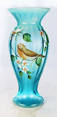 06515U6 - 10-3/4'' Vase in Spring Song on Robin's Egg Blue