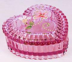 06606VH - 4'' Heart Treasure Box in Blush Rose