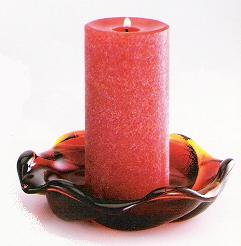 07076RU - 7 1/2" dia. Ruby Swirl Candleplate