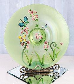 0714396 -  11'' Plate w/stand in Key Lime for 2010 Artist Selections