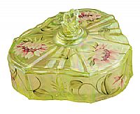 07160TC - 6 1/2'' w. Honor Collection Topaz Opalescent Candy Box