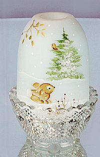 0730015 - 5-1/2'' Milk Glass Fairy Light "Bunny Wonderland"