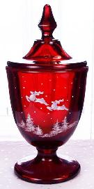 07380PA - 9-1/2'' Ruby Footed Candy Box