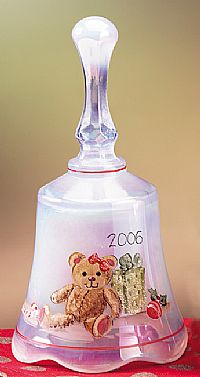 076684E - 6 1/2'' Handpainted Opal Mist Glass Bell