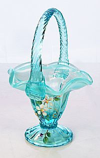 08329U6 - 7-1/2'' Basket in Spring Song on Robin's Egg Blue