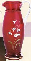 08558JG - 10 1/2" Pearldrops" Ruby pitcher.