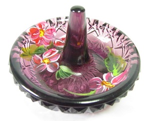 09144KF-GER -"Aubergine" Art glass Ringtree, jeweley holder (click on picture for full details)