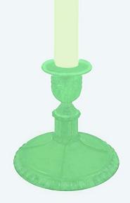 09372XE - 4-1/2'' Candlestick, Ram's Head Pattern in Chameleon Green