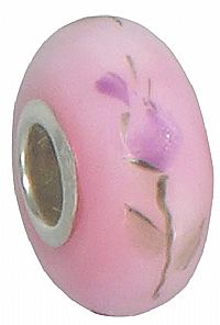 0B009AHPAF - 3/8'' dia. Glass Bead ''Rosebuds on Rosalene''