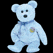 Decade (blue) the bear - Beanie Baby
