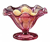 04329PJ - 8 1/4'' Madras Pink Footed Bowl