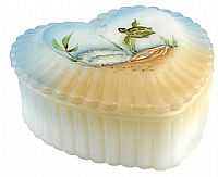 6606S0 - 4'' Ribbed Heart Trinket Box in Opal