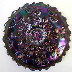 C5487KU - 10'' Holly Plate in Cobalt Marigold Carnival