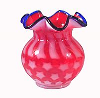 CV771UZ - 4 1/2'' Stars and Stripes on Ruby Rose Bowl