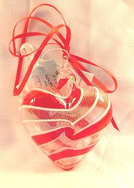GE011Orn - Heart Ornament, Red Spin