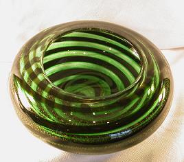 GEB0001-Green Spiral Cresent Bowl (click on picture for full description)