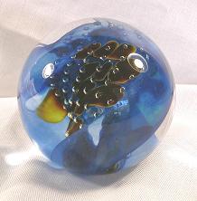 GEPW0446 - Clear Paperweight with blue